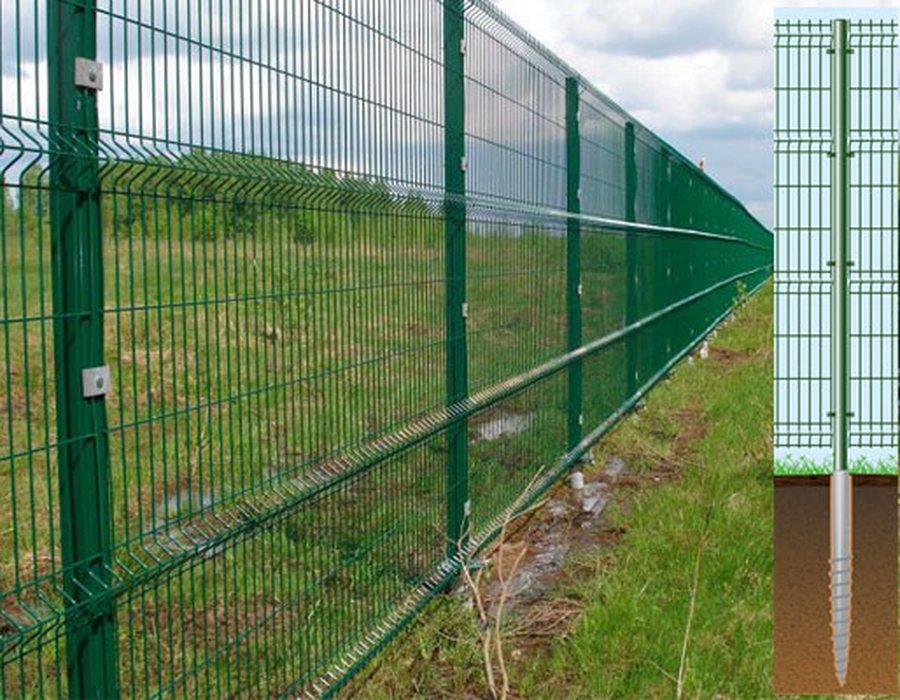 Fence posts on ground screws