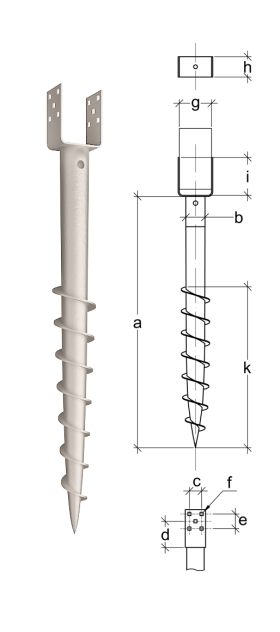 TP U U-bracket ground screw with dimension drawing